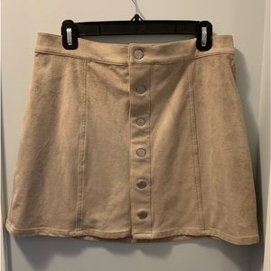 Express, New , tan suede-like mini skirt, size 10